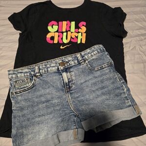 Girls Crush T-Shirt and Denim Shorts Set